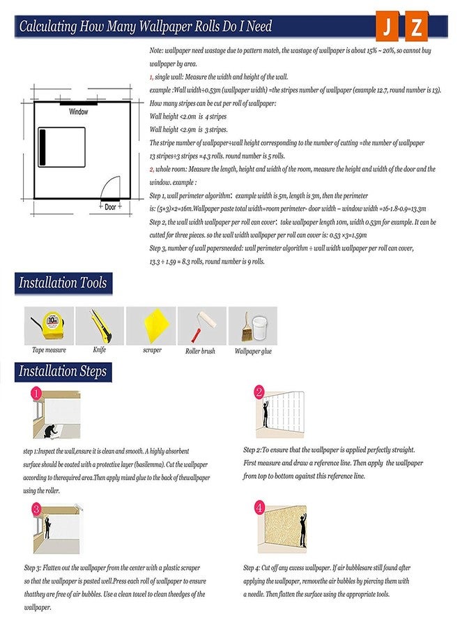 Eurotex PVC Non Adhesive Wallpaper for Living Room, Bedroom, Kitchen, Home, Office Wall Decor (57sqft/Per roll) (Blue) - Image 5